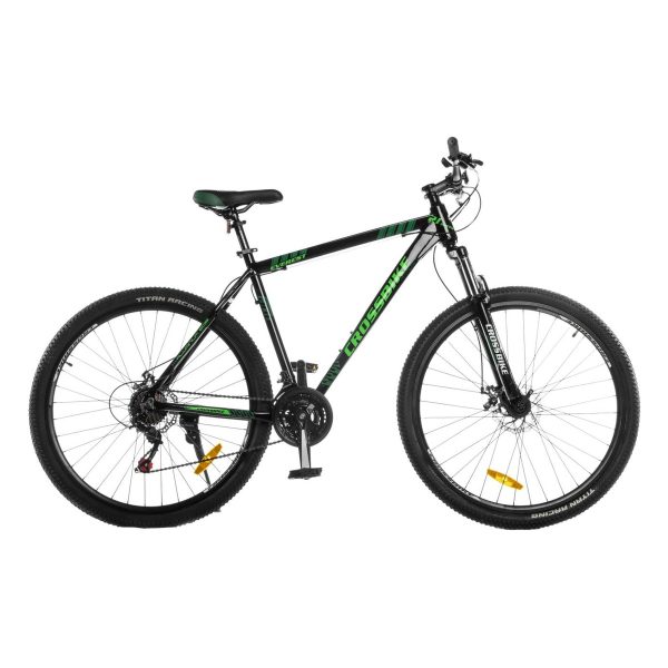 Велосипед Crossbike Everest 27.5" Чорно-зелений 19.5" (Зріст 175 см - 185 см)